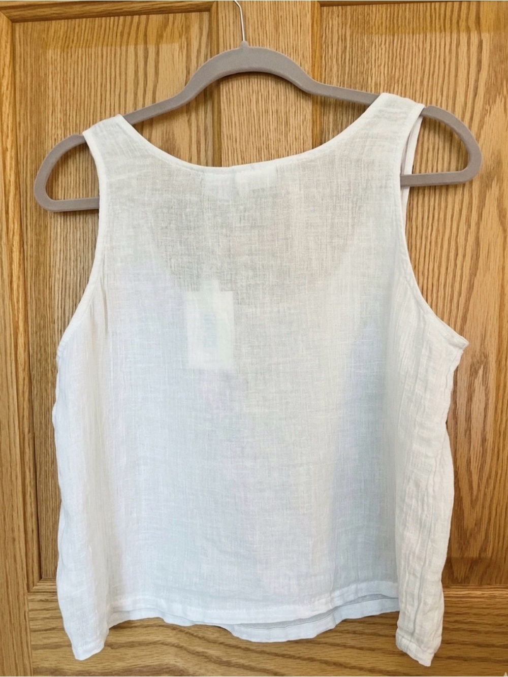 NWT Sigrid Olsen 100% Linen Tank Top in Crisp White Women’s Size Medium - Picture 2 of 5